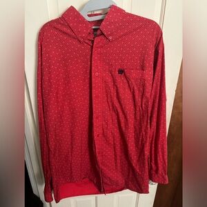 Cinch button down Large red shirt